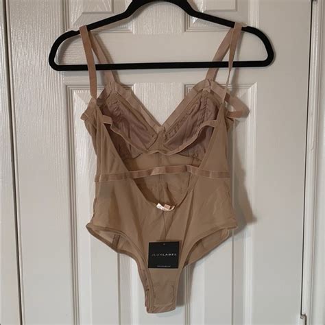 Jluxlabel Tops Nwt Jluxlabel Nude Buttercup Velvet Trim Bodysuit