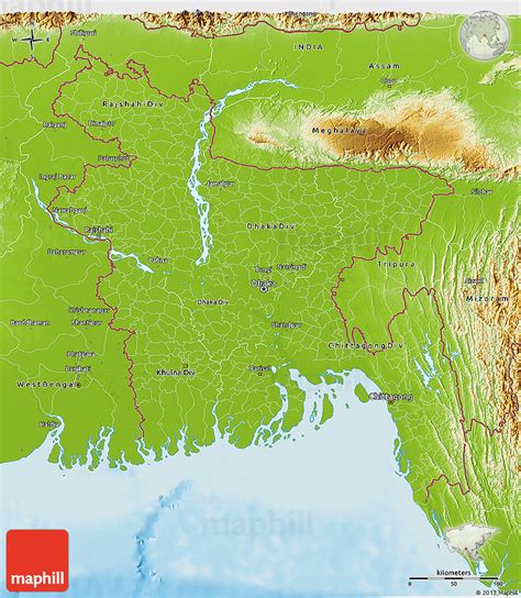 Physical 3d Map Of Bangladesh