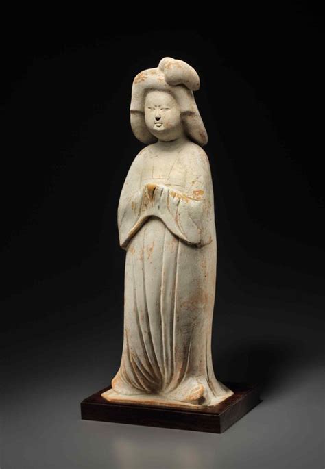 A Large Painted Red Pottery Figure Of A Court Lady Tang Dynasty AD