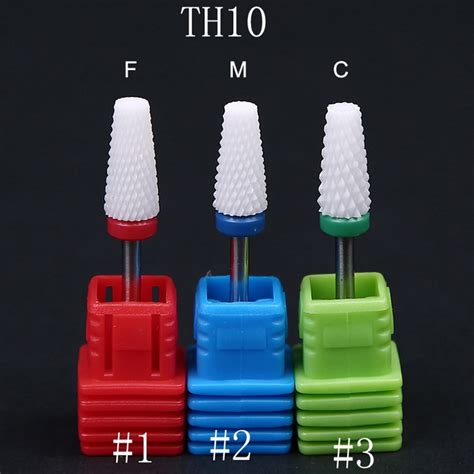 Aliexpress Buy 1pcs Flat Top Ceramic Nail Drill Bit 3Size F M C