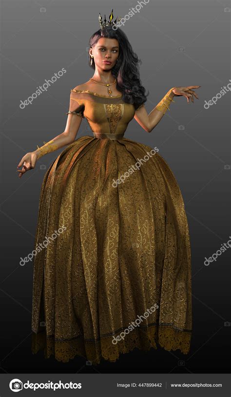 Fantasy Fairytale Poc Princess Gold Dress Stock Photo By Ravven 447899442