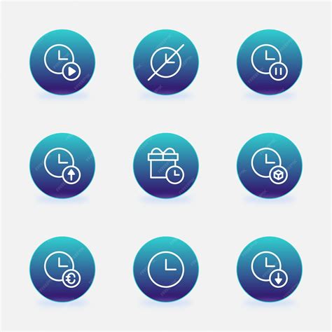 Premium Vector Modern Timers Interface Buttons Icons Design