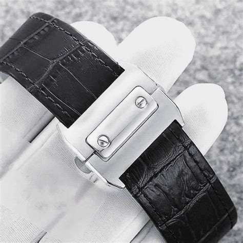 Cartier Santos Leather Strap With Clasp Buckle For For Santos