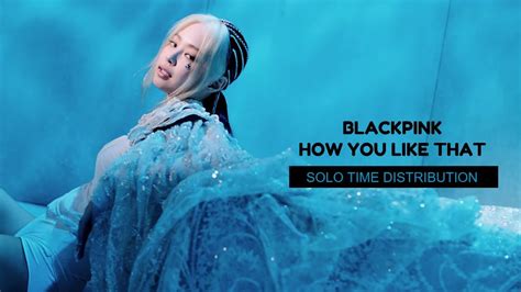 SOLO SCREEN TIME DISTRIBUTION BLACKPINK How You Like That YouTube