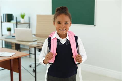 African American Girl Wearing School Uniform Stock Photo Image Of