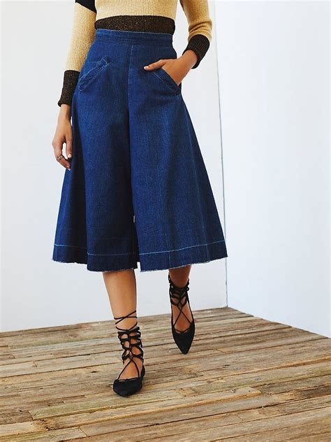 Vintage Denim Culottes Vintage Denim Denim Denim Culottes