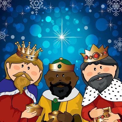 BANCO DE IMAGENES Ilustración colorida de los Tres Reyes Magos en