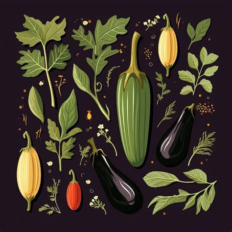 Flat Style Vector Drawing Of A Purple Eggplant Premium AI Generated Image