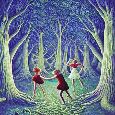 Dancers In The Trippy Forest By Rob Gonsalves Stable Diffusion Openart