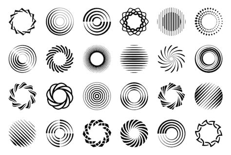 Ensemble de différents cercles Éléments de conception monochromes