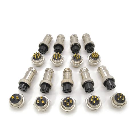 Gx Gold Plated Pin Plug Socket Aviation M Connector Female Male