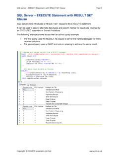 Sql Server Execute Statement With Result Set Clause Sql Server