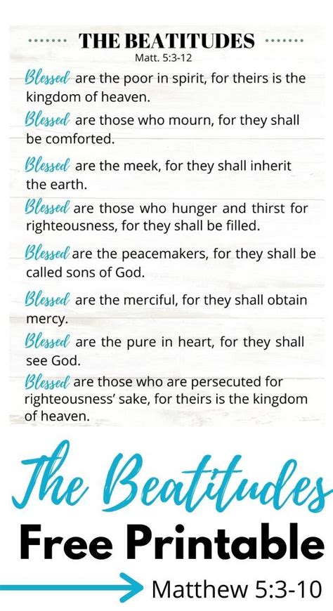 What Are The Beatitudes In The Bible Plus Free Printable Beatitudes Learn The Bible What