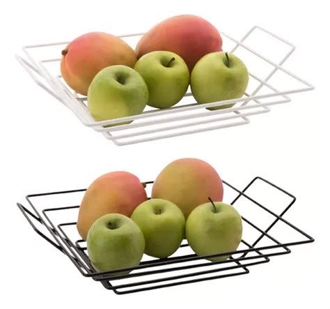 Fruteira Organizadora De Mesa Material Aço Arramado Cor Branco