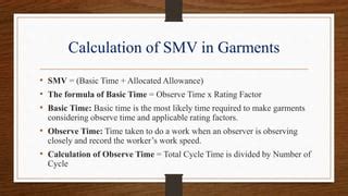 Standard Minute Value Smv In Garments Calculation And Importance Ppt