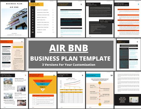 Airbnb Business Plan Canva Template Small Business Planner Start Up