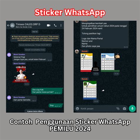 Jual Sticker Wa Whatsapp Untuk Caleg Pemilu Election Whatsapp