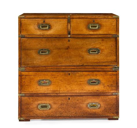 A 19th Century English Mahogany Brass Bound Campaign Chest In