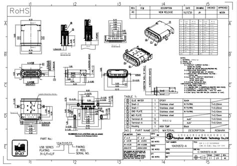 Usb Type C Connector 6p Female Connector 16 Pin C Type Usb Connectors