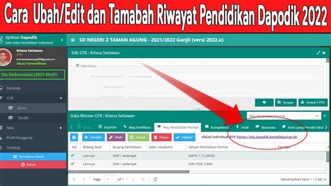 Cara Mengubah Atau Mengedit Dan Menambah Riwayat Pendidikan Formal Di