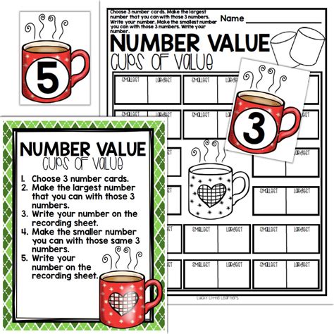 2nd Grade December Math Center Number Value Lucky Little Learners