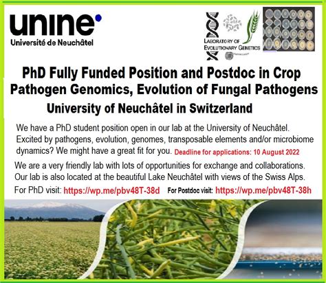 Agristok On Twitter Phd Fully Funded And Postdoc In Crop Pathogen