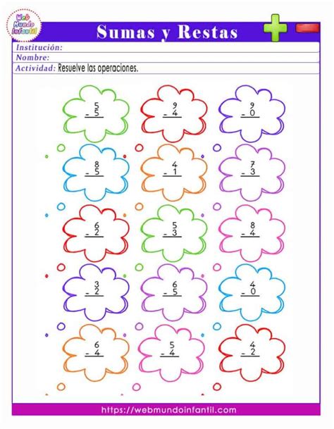 Sumas Y Restas Para Primer Grado Para Imprimir