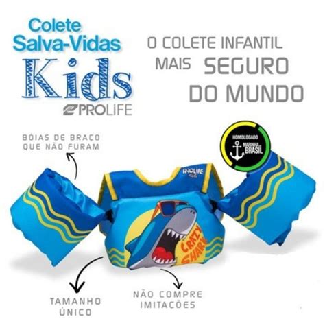 Colete Salva Vidas Homologado Infantil Boia De Braço Prolife Frete grátis