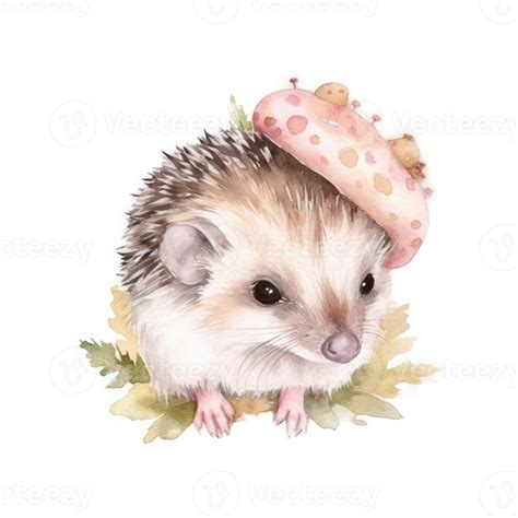 Cute Watercolor Hedgehog 22598777 Png