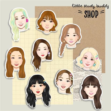 KPOP TWICE Happy Happy Sticker Set Mina Tzuyu Sana Momo Etsy Happy