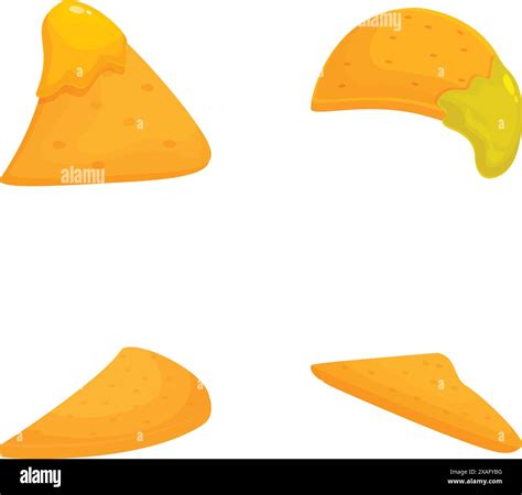 Colorful Vector Illustration Of Different Shaped Nacho Chips With