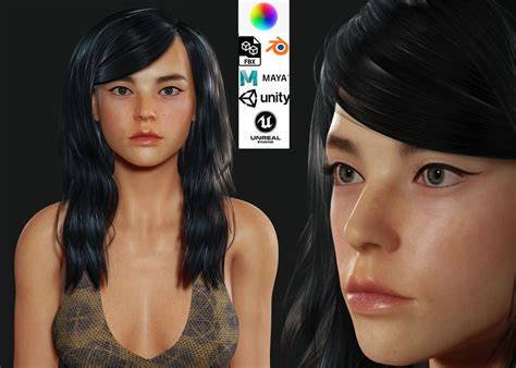 D Model Realistic Female Korean Naked Vr Ar Low Poly Cgtrader