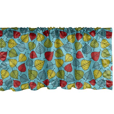 Nature Window Valance Pack Of 2 Colorful Hand Drawn Falling Leaves