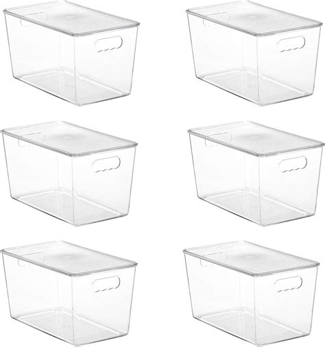 4 Pack Clear Stackable Storage Bins With Lids Large Plastic Containers