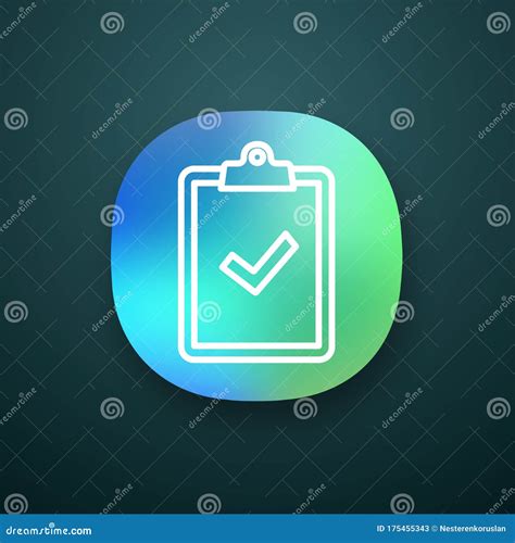 Clipboard With Check Mark App Icon Stock Vector Illustration Of Color