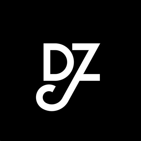 DZ letter logo design on black background. DZ creative initials letter ...