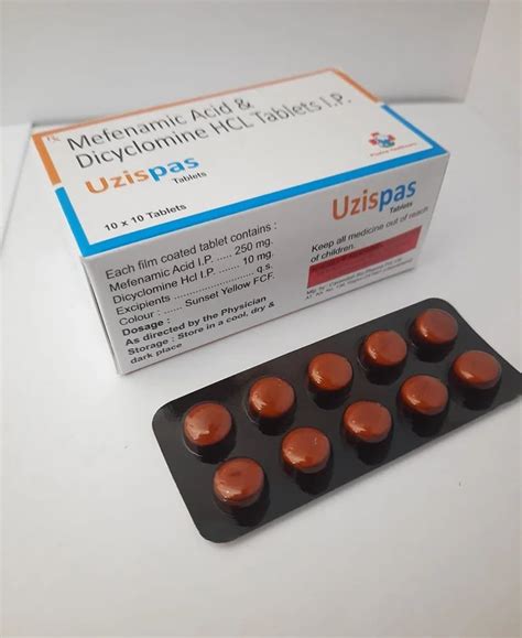 Mefenamic Acid And Dicyclomine Hcl Tablets Ip At Rs Box Mefenamic