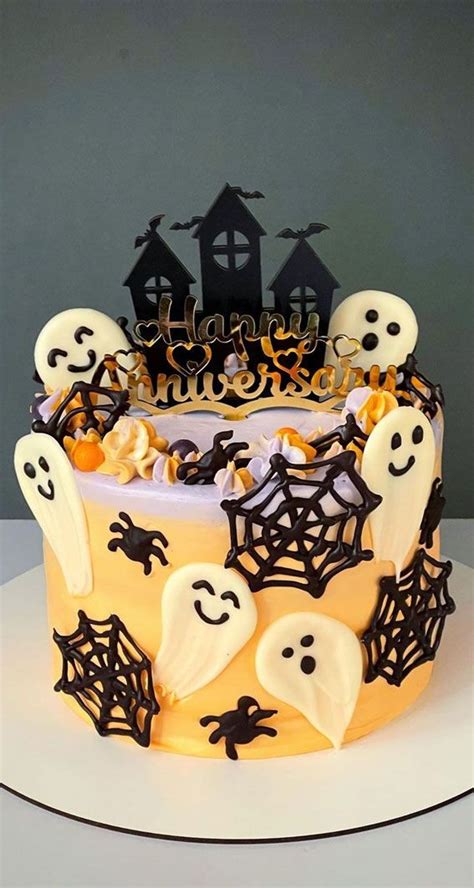 100 Cute Halloween Cake Ideas Vanilla Ghost Cake Halloween Cake