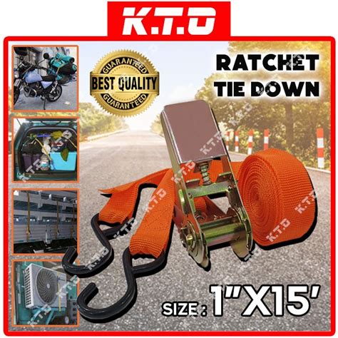 Heavy Duty Safety Ratchet Tie Down With Metal Lock Lorry Truck Belt