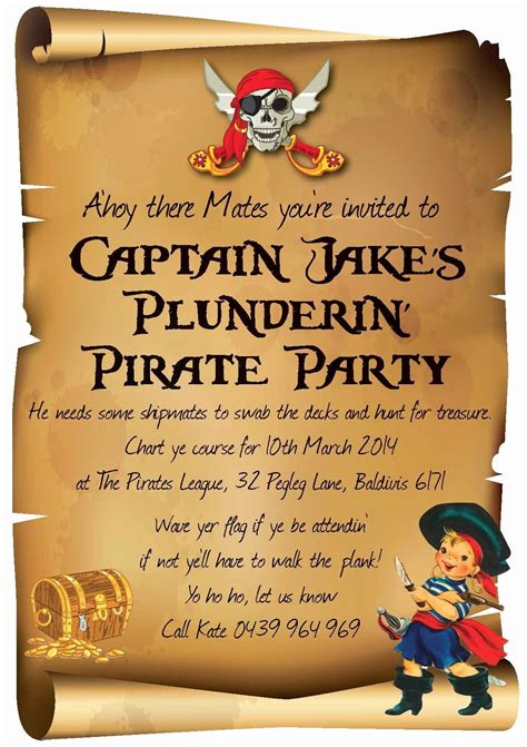 Invitation Anniversaire Pirate