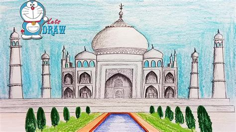 How To Draw Taj Mahal Step By Step Easy Hello friends we always want to touch the kind of things ...