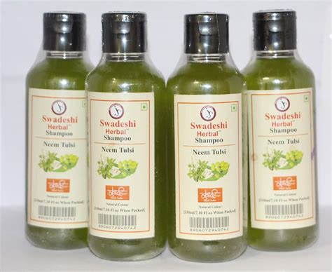 Buy SWADESHI HERBAL KHADI NEEM TULSI SHAMPOO 210 ML PACK OF 4 Online