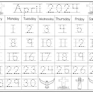 30 Tracing And Blank Themed 2024 Calendars Preschool Handwriting And