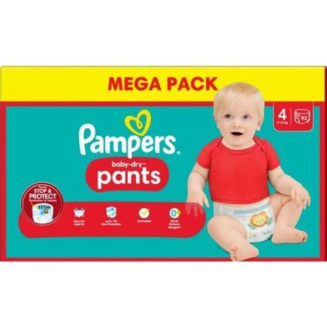 Mega Pack 92 couches culottes PAMPERS Baby Dry Pants Taille 4 9 à 15