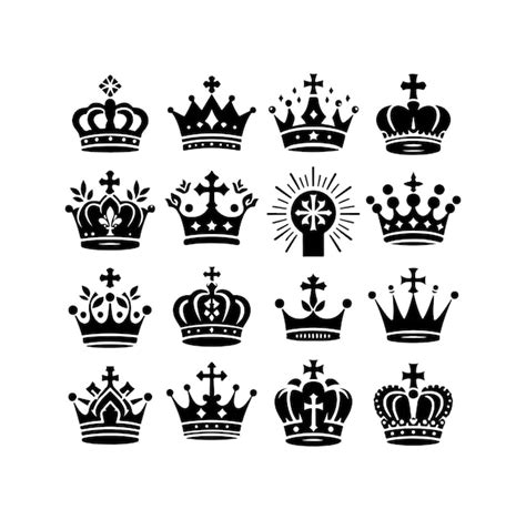 Premium Vector Kings Crown Icon Set Vector