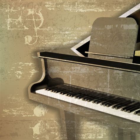 Abstract Grunge Piano Background Grand Piano Stock Illustrations