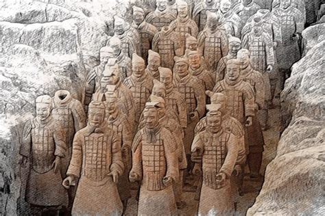 Terracotta Army View Color Sketch Graphic By Poster Boutique · Creative