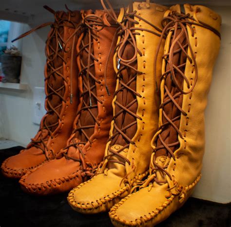 Handmade Leather Moccasin Boots Elkskin Buckskin Hunting Etsy