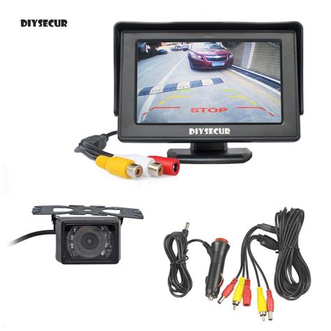 DIYSECUR Waterproof IR Night Vision HD Rear View Car LED Camera 4 3