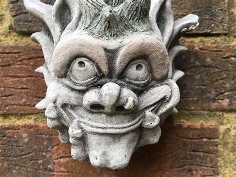 Spike Gargoyle Wall Hanging Hand Cast Stone Garden Ornament Etsy